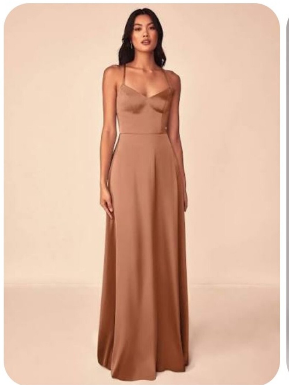 Azazie Mei Stretch Satin Dress In Bronzer